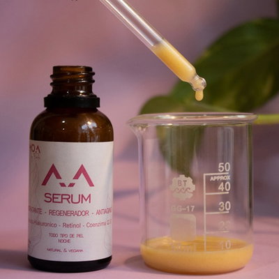 SÉRUM FACIAL NOCTURNO - Aceite Rosa Mosqueta (5,0%), Coenzima Q10 (0,4%) & Retinol (0,5%)