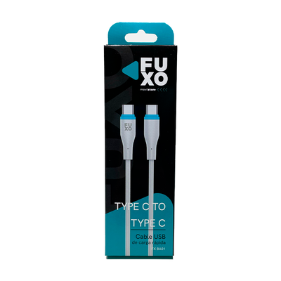 Cable USB 65W Tipo C a Tipo C - Fuxo Black