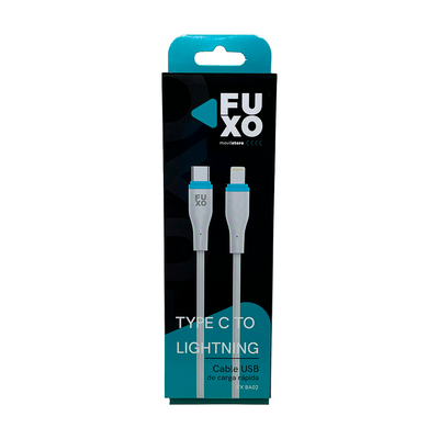 Cable USB 65W Tipo C a iPhone Lightning - Fuxo Black