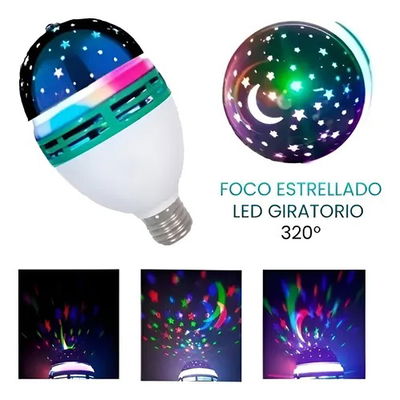 FOCO LED GIRATORIO DE ESTRELLAS Y LUNA