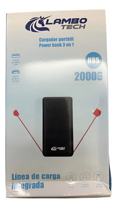 CARGADOR PORTÁTIL POWER BANK 3 EN 1 