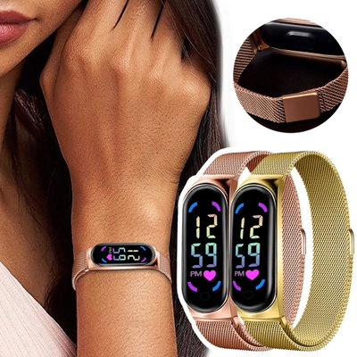 RELOJ LED MALLA IMANTADA