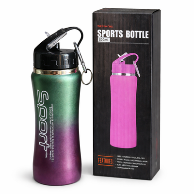 BOTELLA DEPORTIVA CROMADA 500ml