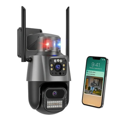 CAMARA SEGURIDAD DOBLE LENTE WIFI EXTERIOR