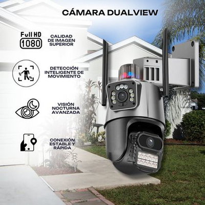 CAMARA SEGURIDAD DOBLE LENTE WIFI EXTERIOR