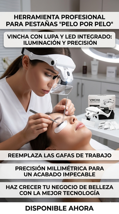 VINCHA CON LUPA Y LUZ MULTIUSO