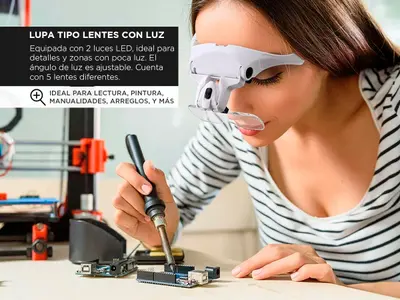 VINCHA CON LUPA Y LUZ MULTIUSO