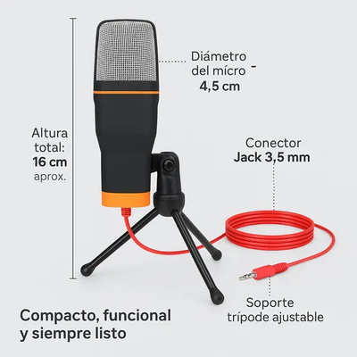 MICROFONO PC CON TRIPODE