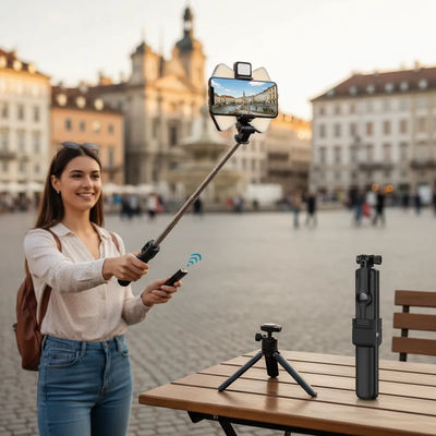 PALO SELFIE CON TRIPODE Y CONTROL A DISTANCIA 