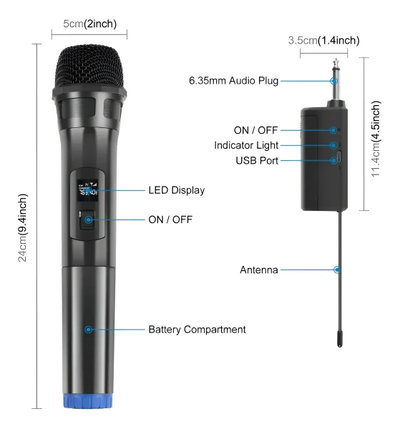 MICROFONO INALAMBRICO UNIVERSAL X 2