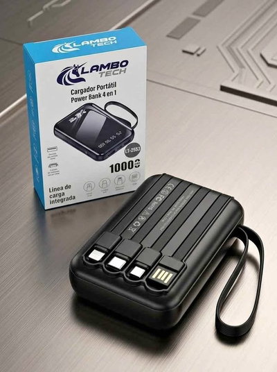 CARGADOR PORTATIL POWER BANK 4 EN 1 10000 MAH