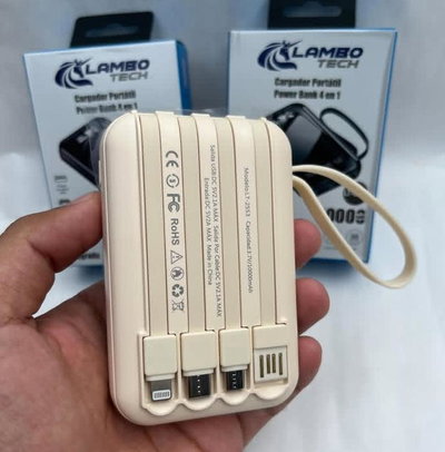CARGADOR PORTATIL POWER BANK 4 EN 1 10.000 MAH