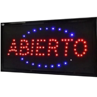 CARTEL LETRERO LED KIOSCO/ABIERTO 