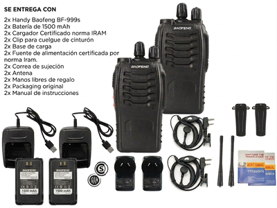 RADIO HANDIE X 2 CON ACCESORIOS