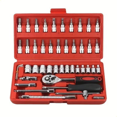 SET MALETIN DE HERRAMIENTAS 46 PZS PARA AUTO Y HOGAR