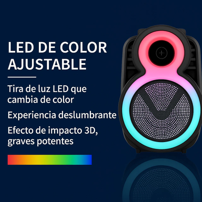  PARLANTE BLUETOOTH 8″ CON MICROFONO Y CONTROL REMOTO