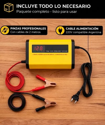 CARGADOR DE BATERIA 12V PARA AUTO-MOTO