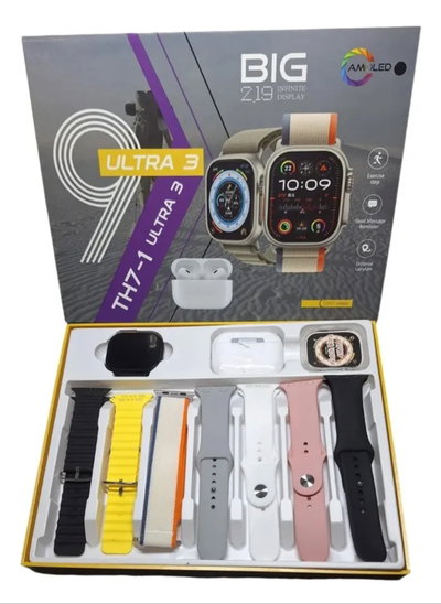 RELOJ SMARTWACH ULTRA 3 +RELOJ+AURICULAR+FUNDA .