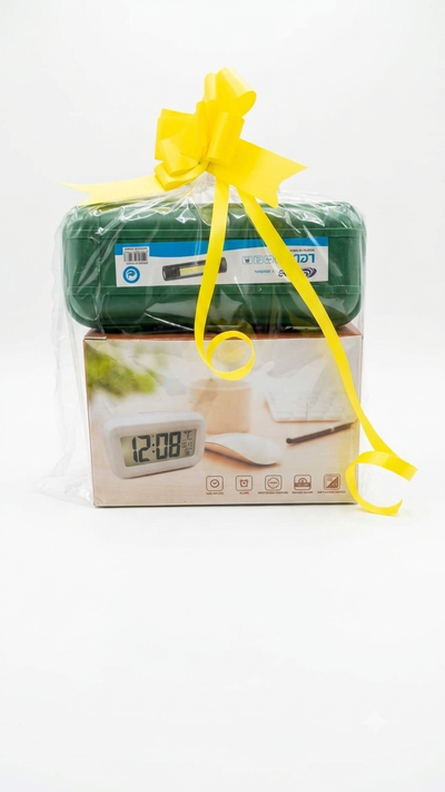 KIT DIA DEL PADE-RELOJ DESPERTADOR + LINTERNA TACTICA-