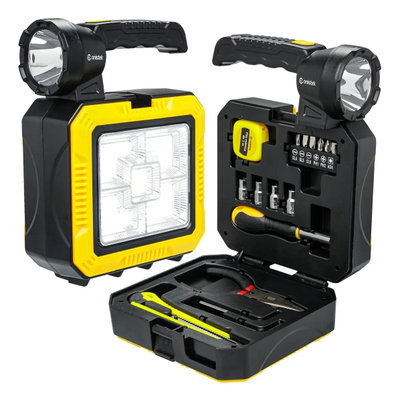 CAJA DE HERRAMIENTAS CON LAMPARA LED PORTATIL