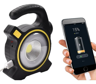 LINTERNA LED CON POWER BANK Y PANEL SOLAR