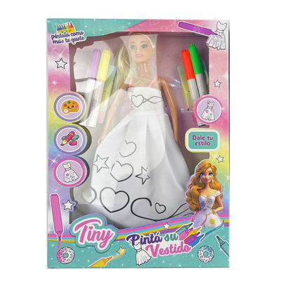 MUÑECA CON VESTIDO PARA PINTAR