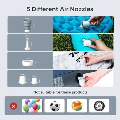 MINI  INFLADOR/BOMBA DE AIRE USB PORTATIL