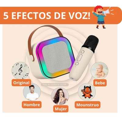 PARLANTE BLUETOOTH + MIC KARAOKE 