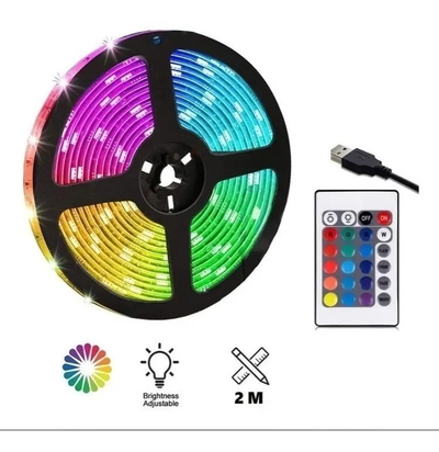 TIRA LED FICHA USB PARA TV 2 METROS CON CONTROL 
