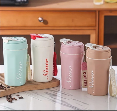 VASO TERMICO NEVER CON CORREA 400ML