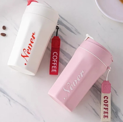 VASO TERMICO NEVER CON CORREA 400ML
