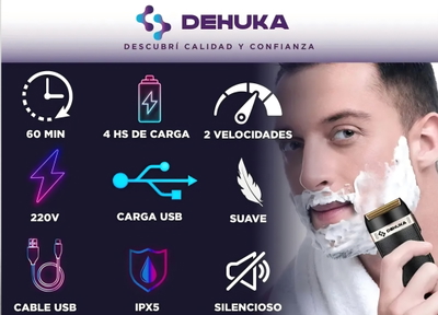 AFEITADORA ELÉCTRICA SHAVER RECARGABLE 