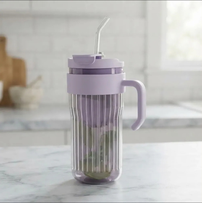 VASO EXPRIMIDOR, MANIJA, TAPA, SORBETE 550ML