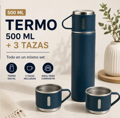 TERMO CAFETERO 500ML CON 3 TAZAS