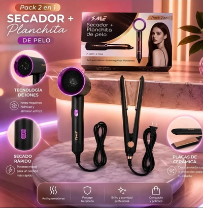 COMBO SECADOR + PLANCHITA DE PELO 