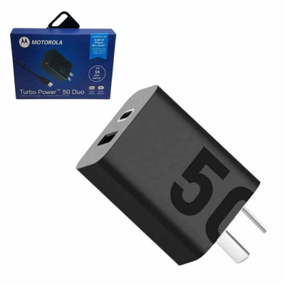 CARGADOR DE PARED MOTOROLA DUO TURBO POWER 50W