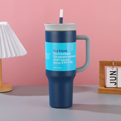 VASO TERMICO 1.2L ACERO INOXIDABLE CON MANIJA Y PAJITA 