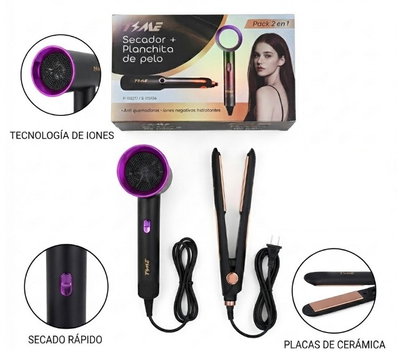 COMBO SECADOR + PLANCHITA DE PELO 