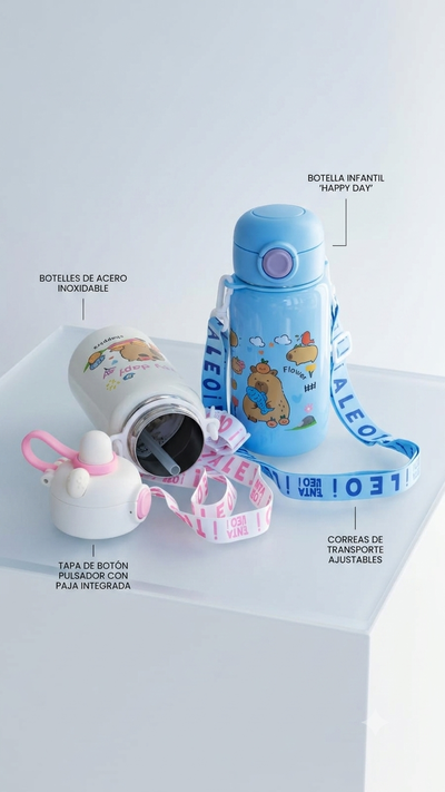BOTELLA TERMO INFANTIL 620ML ACERO INOXIDABLE