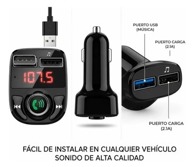 CARGADOR DE AUTO CON REPRODUCTOR MP3