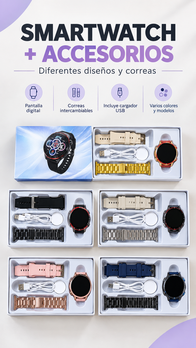  SMARTWATCH HW 10 PRO + MALLAS INTERCAMBIABLES