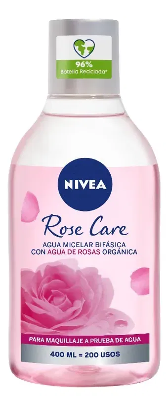 NIVEA Agua Micelar Bifásica Rose Care Todo Tipo de Piel 400ml