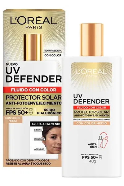 L'ORÉAL PARIS UV Defender Protector Solar Diario Tono Medio FPS 50 40ml