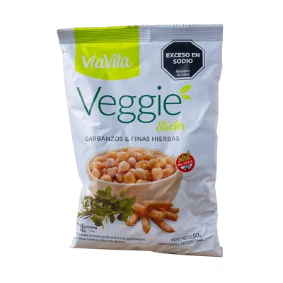 VIAVITA – VEGGIE STICK GARBANZO FINAS HIERBAS X50 G