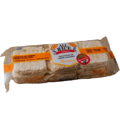 ALL RICE – GALLETA ARROZ NARANJA X12 U X70 G