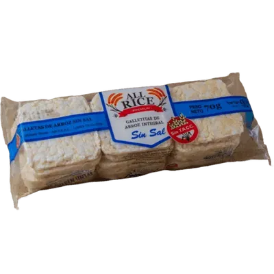 ALL RICE – GALLETA ARROZ SIN SAL X12 U X70 G