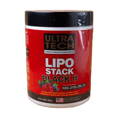 ULTRA TECH – POLVO LIPO STACK BLACK II FRUTOS ROJOS X300 G