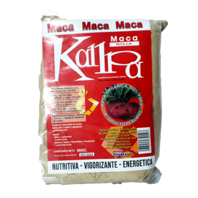 MACA KALLPA ROJA PAQUETE X500 G 
