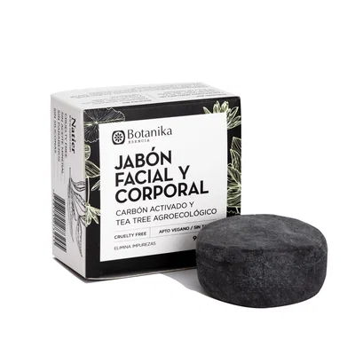BOTANIKA-JABÓN FACIAL Y CORPORAL CARBÓN ACTIVADO Y TEA TREE 90 gr
