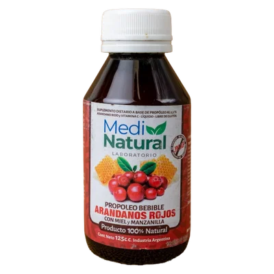 MEDINATURAL – JARABE PROPOLEO ARANDANOS ROJOS X125 CC